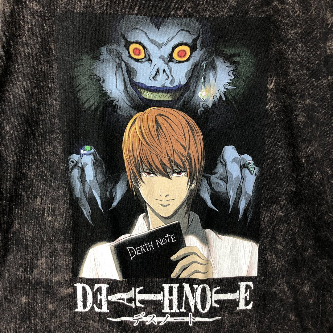DEATH NOTE Anime Character Print T-Shirt Men's Size L cotton black type Vintage Second Hand