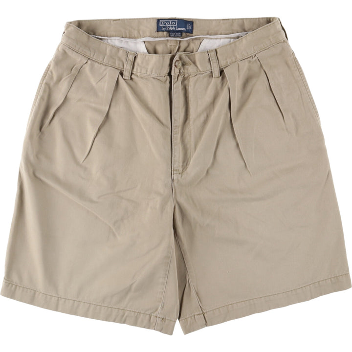 Ralph Lauren POLO by Ralph Lauren TYLER SHORT Two-pleat chino shorts, short pants, men's size W34 cotton Beige type Vintage Second Hand