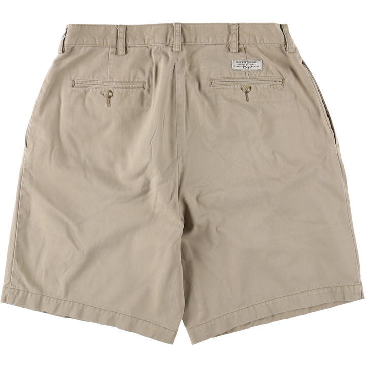 Ralph Lauren POLO by Ralph Lauren TYLER SHORT Two-pleat chino shorts, short pants, men's size W34 cotton Beige type Vintage Second Hand