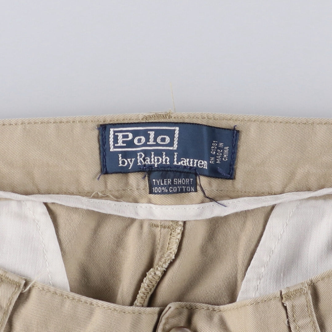 Ralph Lauren POLO by Ralph Lauren TYLER SHORT Two-pleat chino shorts, short pants, men's size W34 cotton Beige type Vintage Second Hand