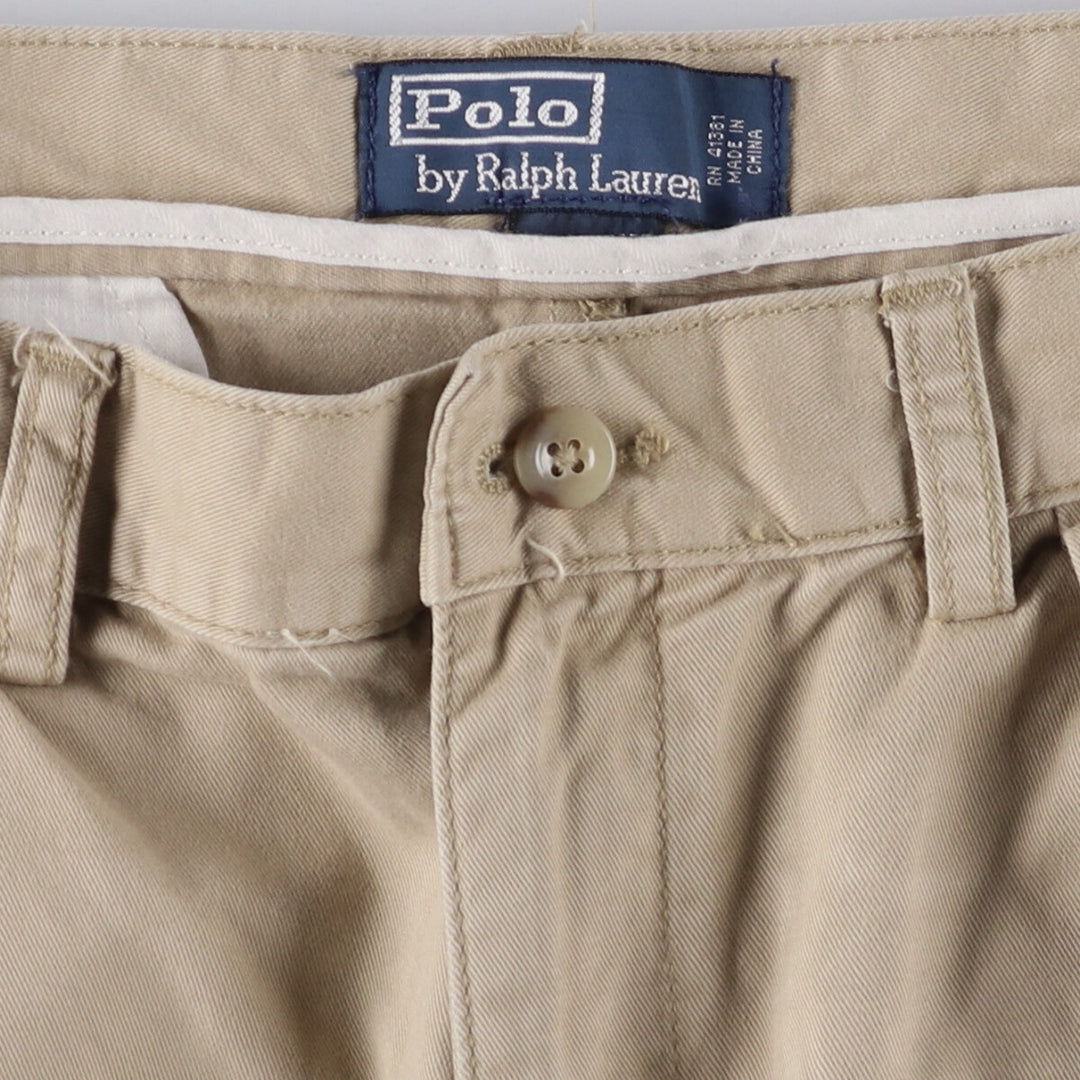 Ralph Lauren POLO by Ralph Lauren TYLER SHORT Two-pleat chino shorts, short pants, men's size W34 cotton Beige type Vintage Second Hand