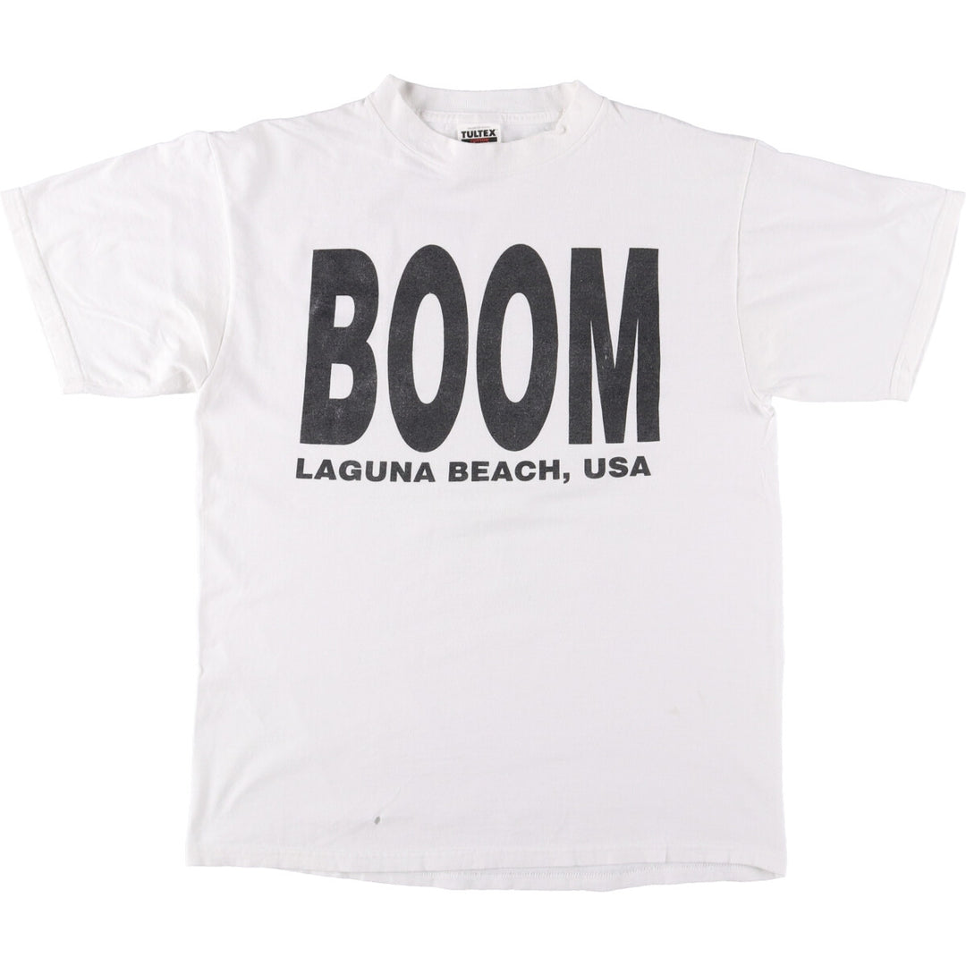 Vintage 90'S TULTEX printed T-shirt, size L for men cotton white type Vintage Second Hand