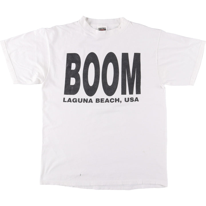 Vintage 90'S TULTEX printed T-shirt, size L for men cotton white type Vintage Second Hand