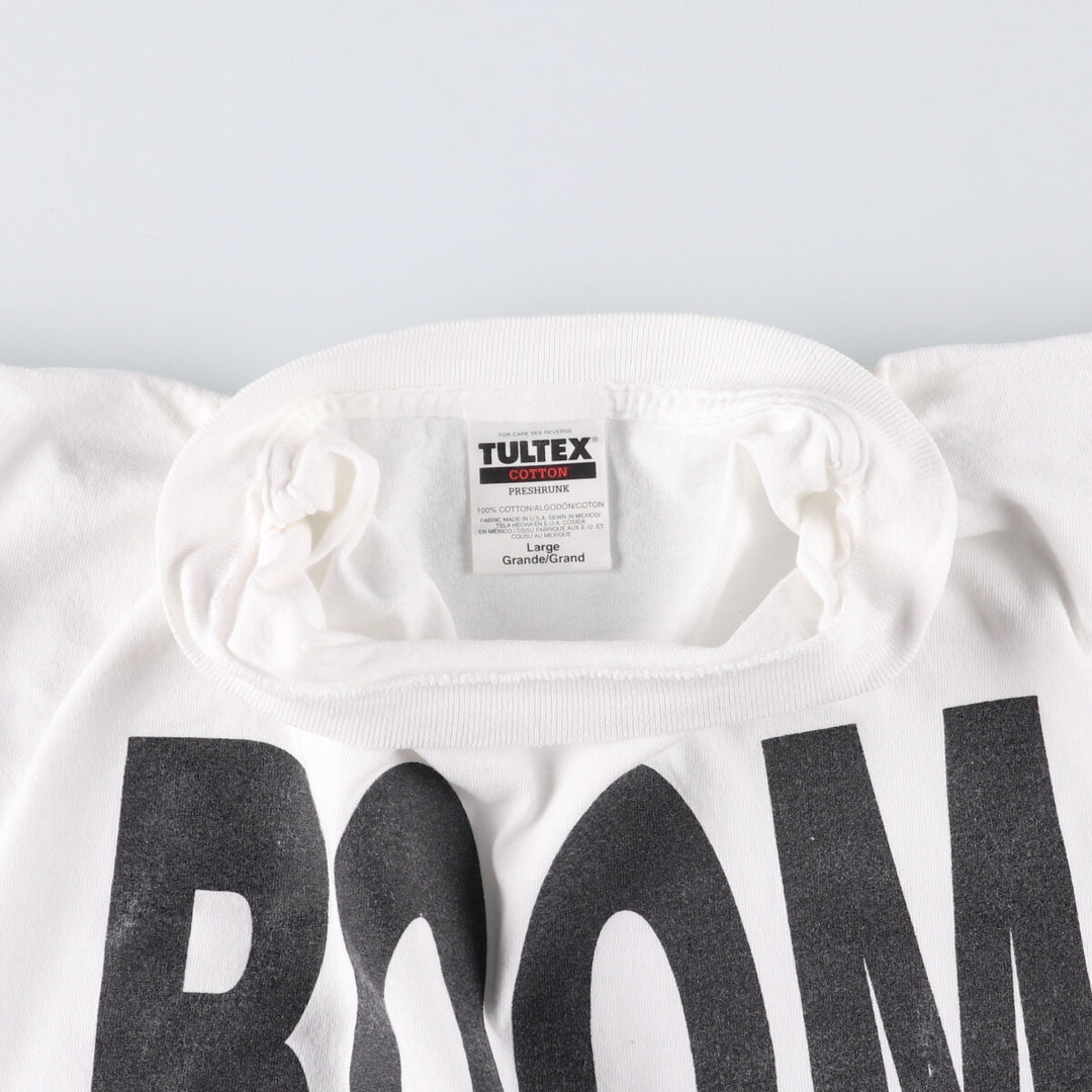Vintage 90'S TULTEX printed T-shirt, size L for men cotton white type Vintage Second Hand