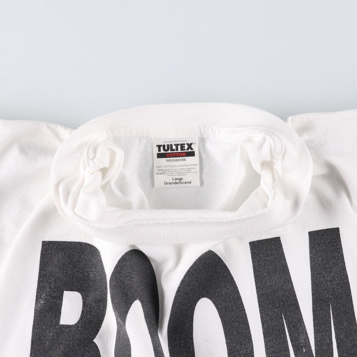 Vintage 90'S TULTEX printed T-shirt, size L for men cotton white type Vintage Second Hand