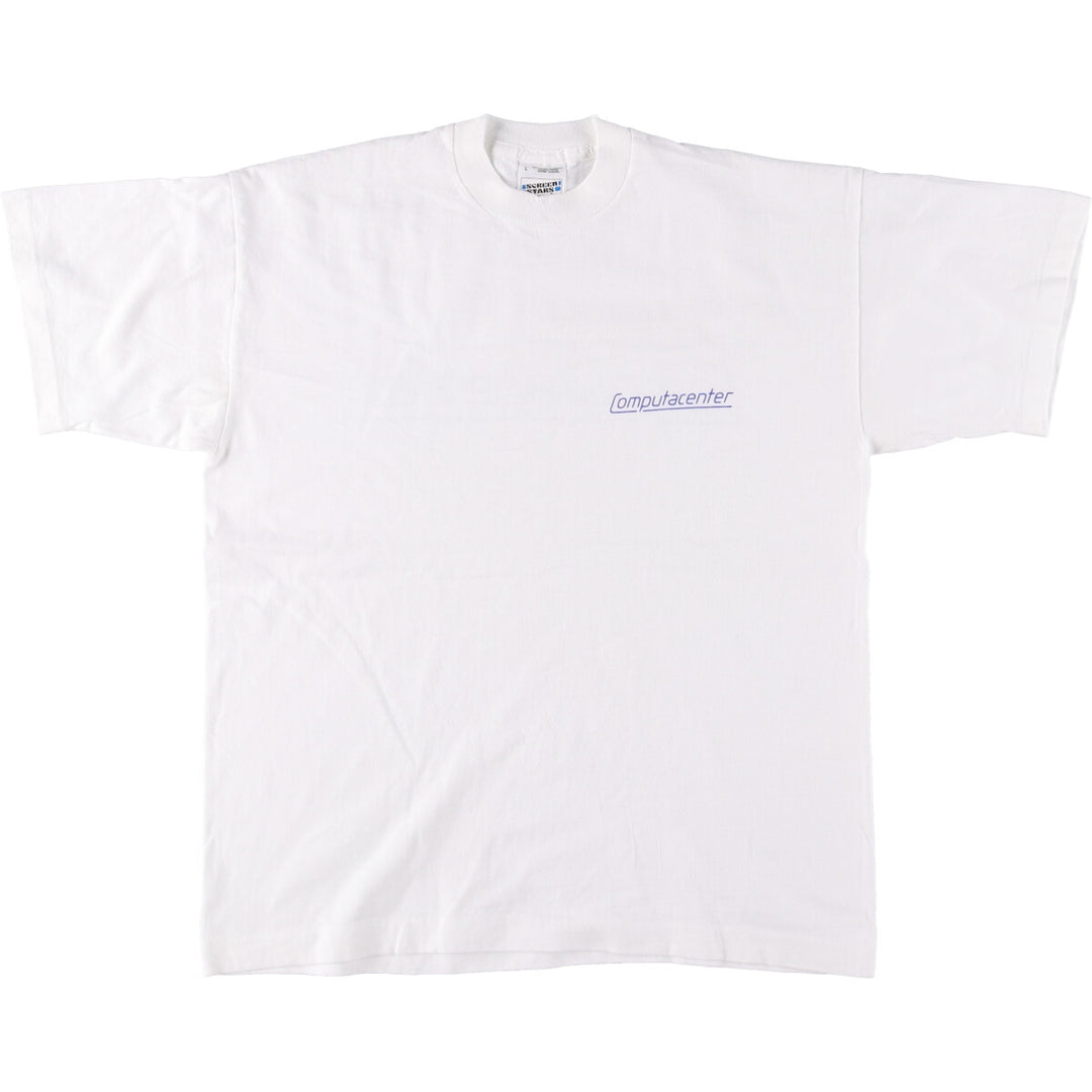 90'S Fruit of the Loom SCREEN STARS Screen Stars Printed T-shirt Men's L size Vintage cotton white type Vintage Second Hand