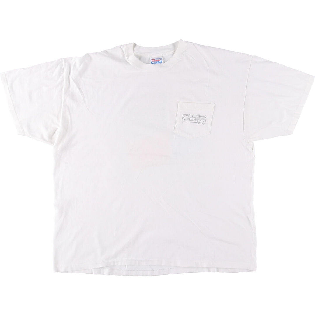 90'S Hanes BEEFY-T printed T-shirt, men's, XXL size, vintage cotton white type Vintage Second Hand