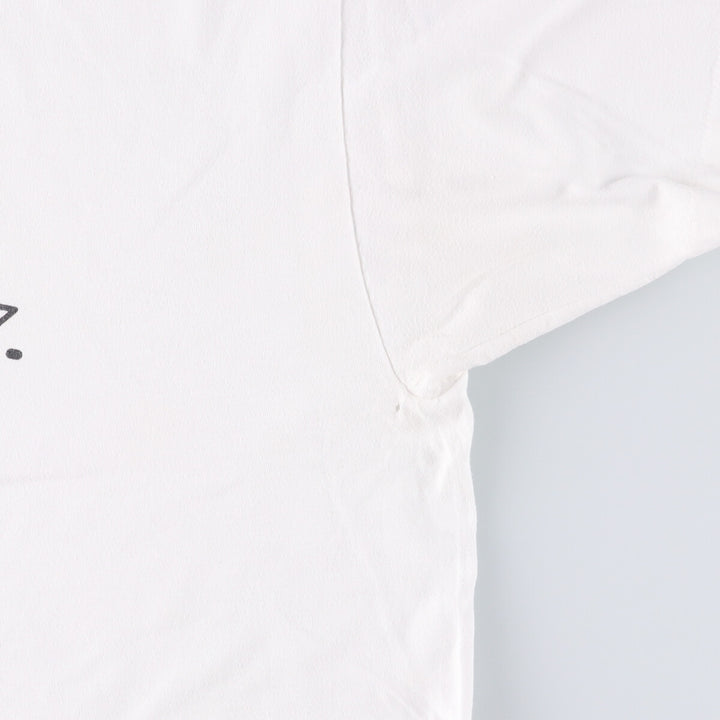 90'S Hanes BEEFY-T printed T-shirt, men's, XXL size, vintage cotton white type Vintage Second Hand