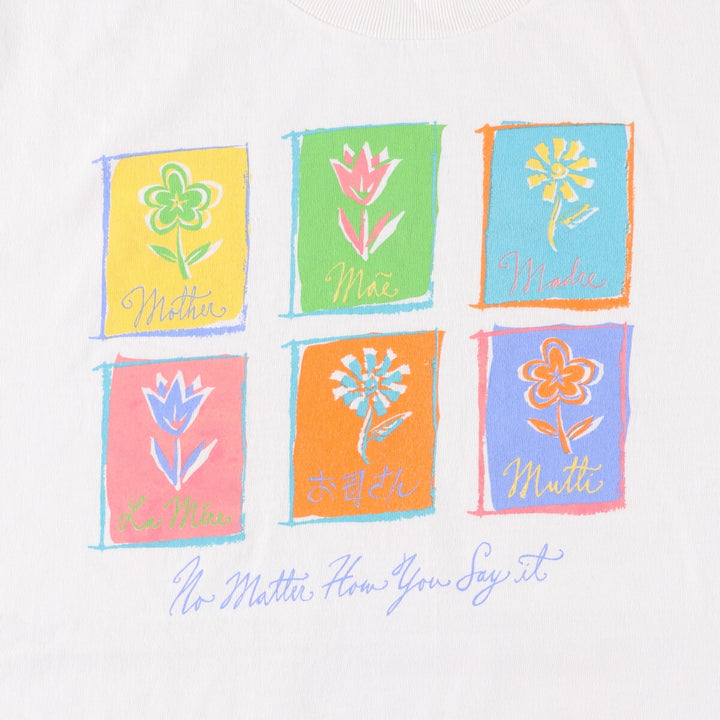 Vintage 90'S Delta DELTA Printed T-shirt, Made in USA, Men's L size cotton white type Vintage Second Hand