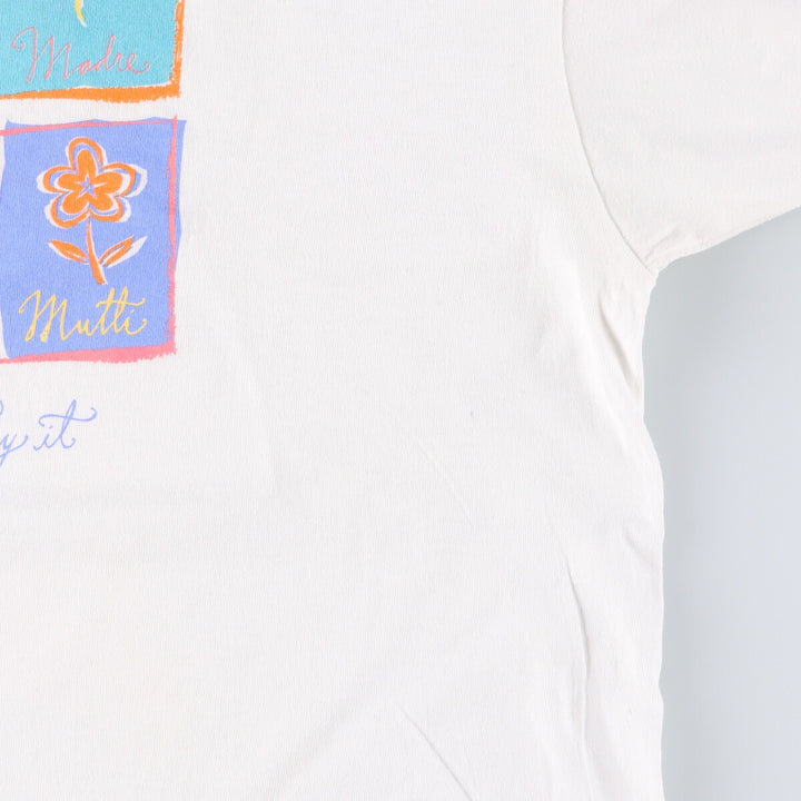 Vintage 90'S Delta DELTA Printed T-shirt, Made in USA, Men's L size cotton white type Vintage Second Hand
