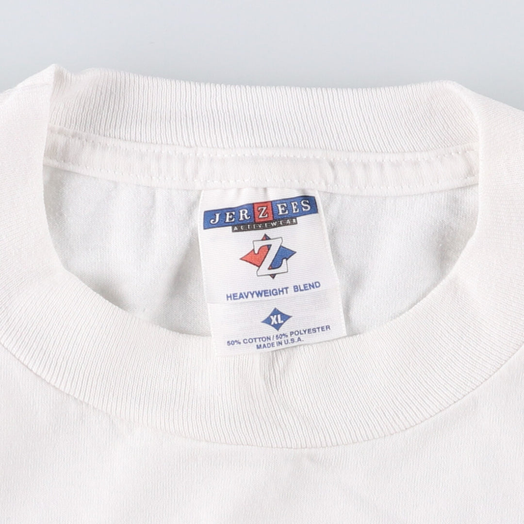 90'S Jerzees Message Print T-Shirt Made in USA Men's XL Vintage cotton white type Vintage Second Hand