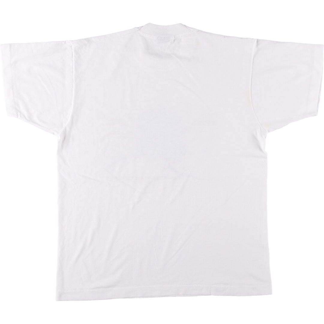 90'S Fruit of the Loom printed T-shirt, made in the USA, men's size L, vintage cotton white type Vintage Second Hand
