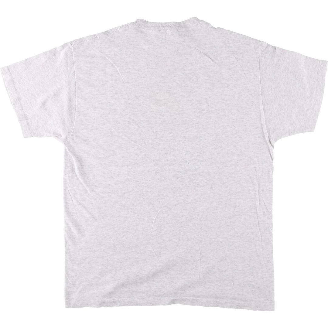 Vintage 90'S printed T-shirt, made in the USA, size L, men's cotton gray type Vintage Second Hand