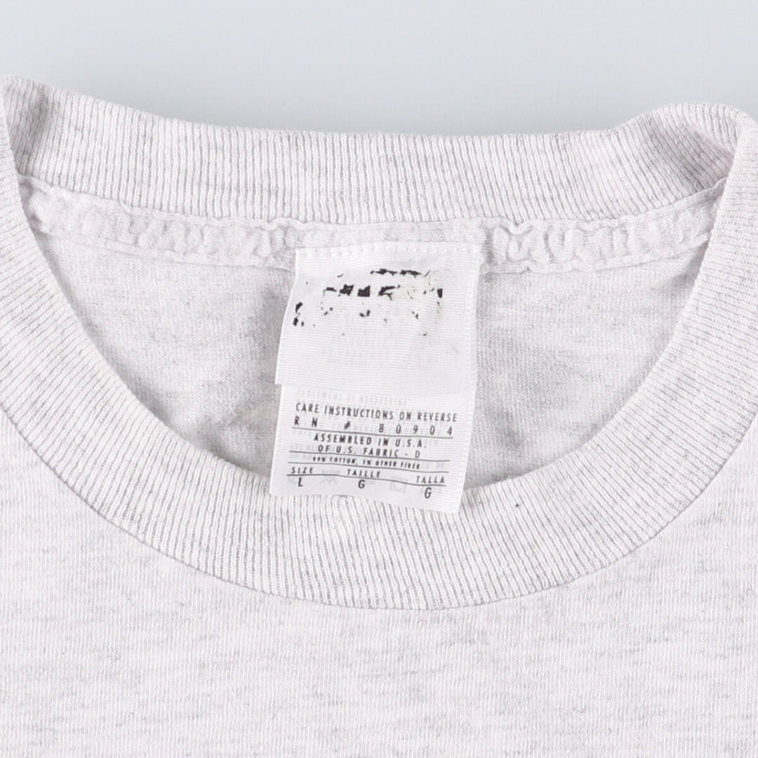 Vintage 90'S printed T-shirt, made in the USA, size L, men's cotton gray type Vintage Second Hand