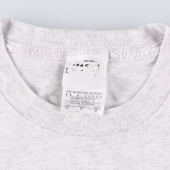 Vintage 90'S printed T-shirt, made in the USA, size L, men's cotton gray type Vintage Second Hand