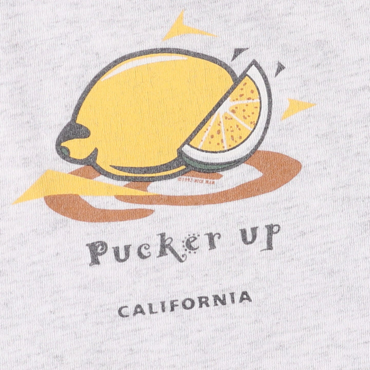 Vintage 90'S printed T-shirt, made in the USA, size L, men's cotton gray type Vintage Second Hand