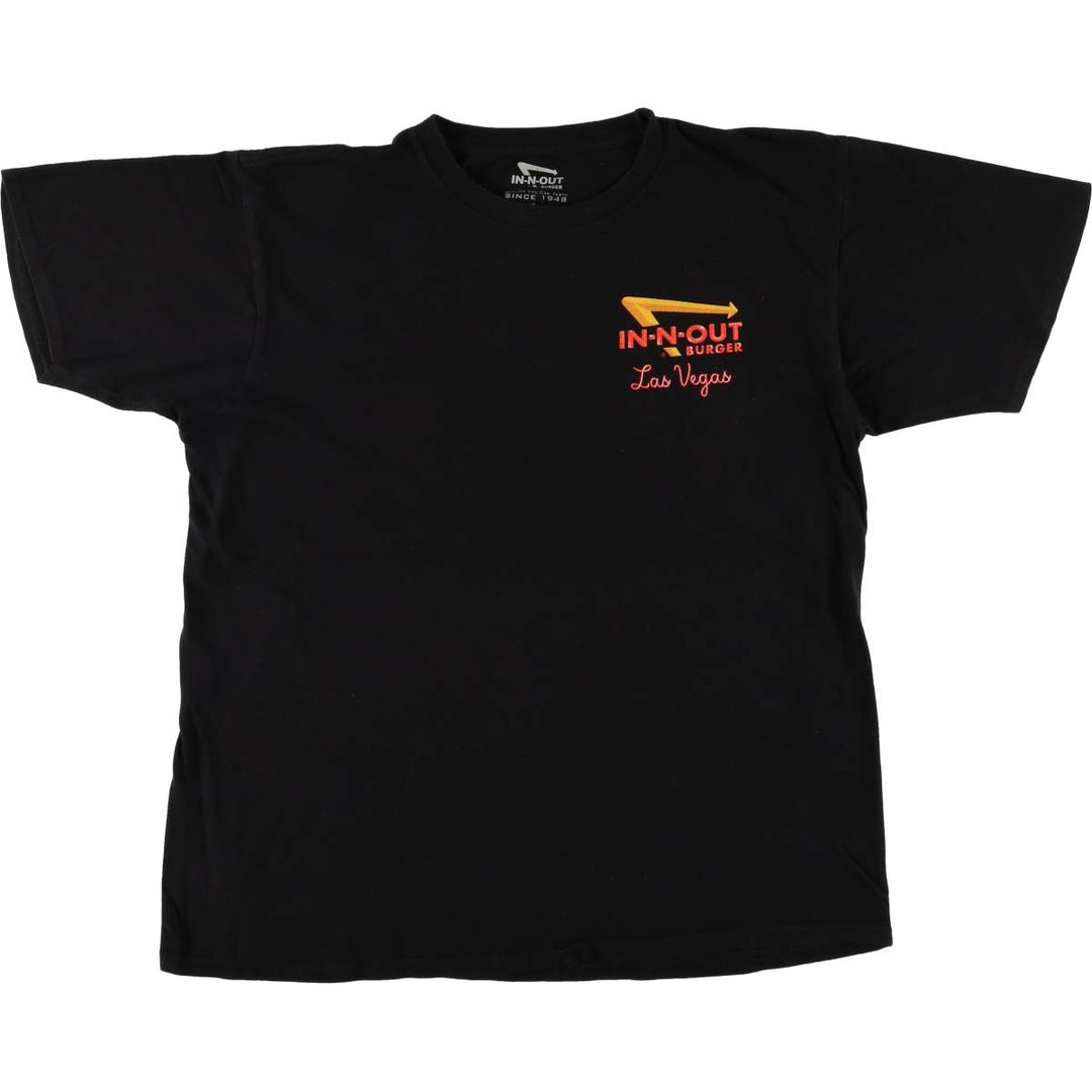 IN-N-OUT BURGER In-N-Out Burger Advertising T-shirt Made in USA Men's L size cotton black type Vintage Second Hand
