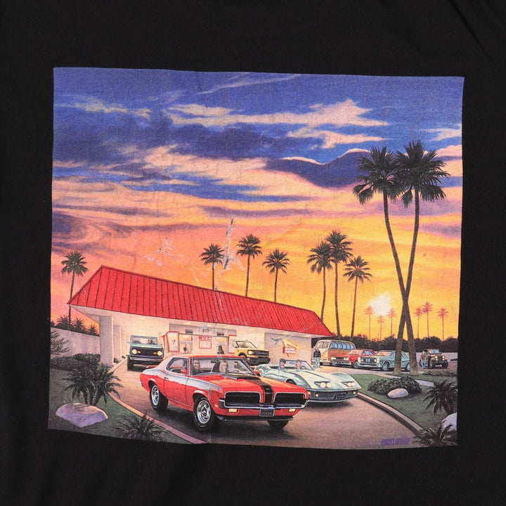 IN-N-OUT BURGER In-N-Out Burger Advertising T-shirt Made in USA Men's L size cotton black type Vintage Second Hand