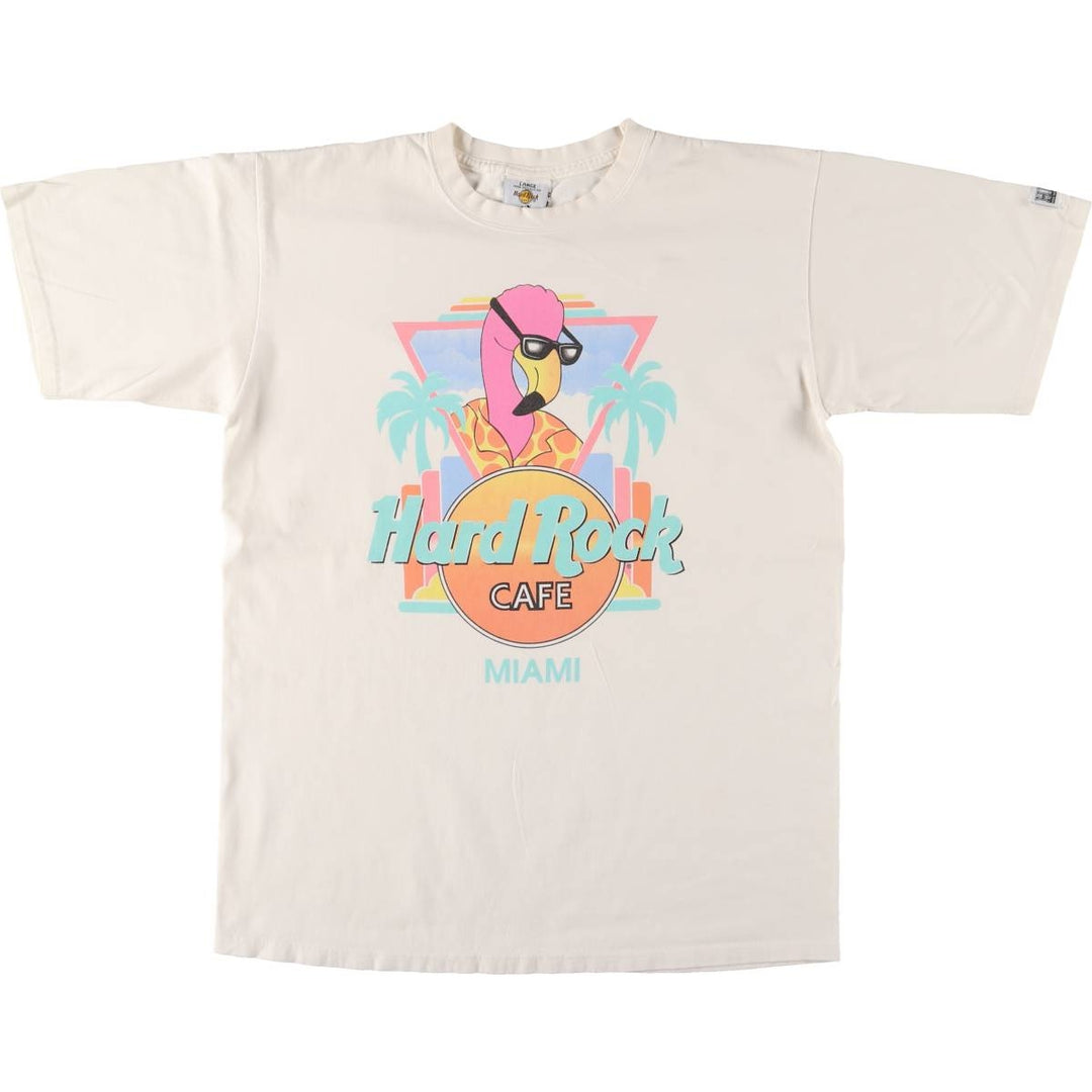 90'S HARD ROCK CAFE Heavy Tee Advertising T-shirt Made in USA Men's L Vintage cotton white type Vintage Second Hand