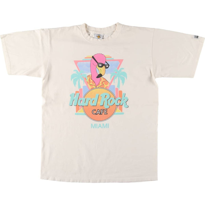 90'S HARD ROCK CAFE Heavy Tee Advertising T-shirt Made in USA Men's L Vintage cotton white type Vintage Second Hand