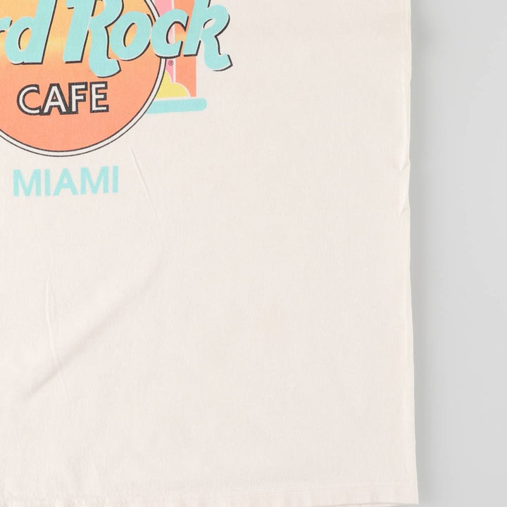 90'S HARD ROCK CAFE Heavy Tee Advertising T-shirt Made in USA Men's L Vintage cotton white type Vintage Second Hand