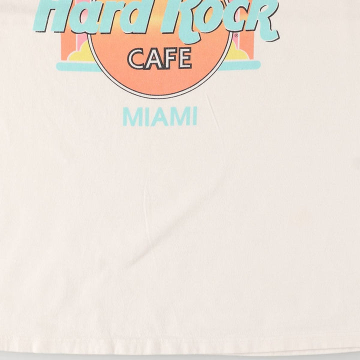 90'S HARD ROCK CAFE Heavy Tee Advertising T-shirt Made in USA Men's L Vintage cotton white type Vintage Second Hand