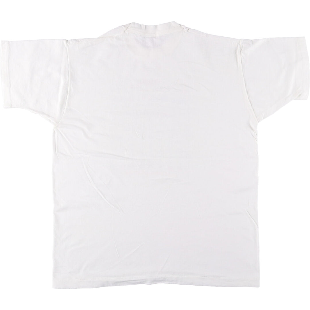 90'S Fruit of the Loom printed T-shirt, made in the USA, men's XL size, vintage cotton white type Vintage Second Hand