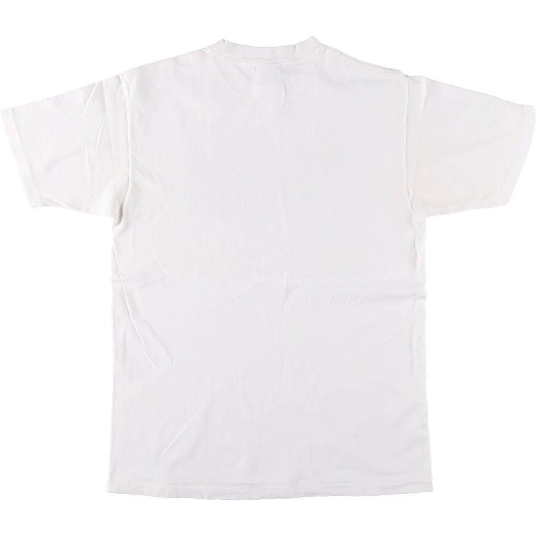 90'S Anvil Printed T-shirt, Made in USA, Men's L size, Vintage cotton white type Vintage Second Hand