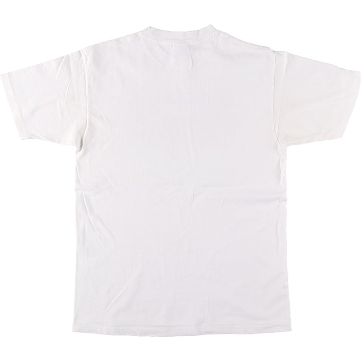 90'S Anvil Printed T-shirt, Made in USA, Men's L size, Vintage cotton white type Vintage Second Hand
