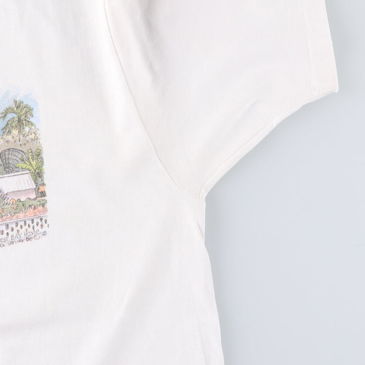 90'S Anvil Printed T-shirt, Made in USA, Men's L size, Vintage cotton white type Vintage Second Hand