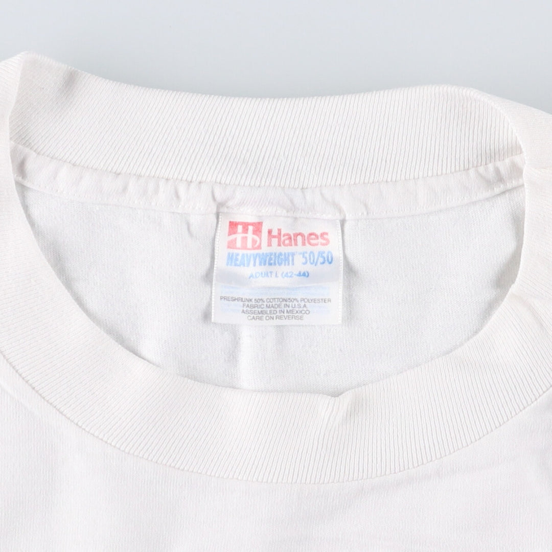 90'S Hanes HEAVYWEIGHT 50 cotton white type Vintage Second Hand