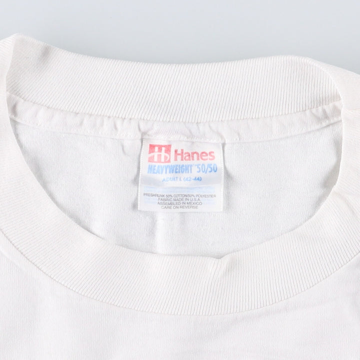 90'S Hanes HEAVYWEIGHT 50 cotton white type Vintage Second Hand