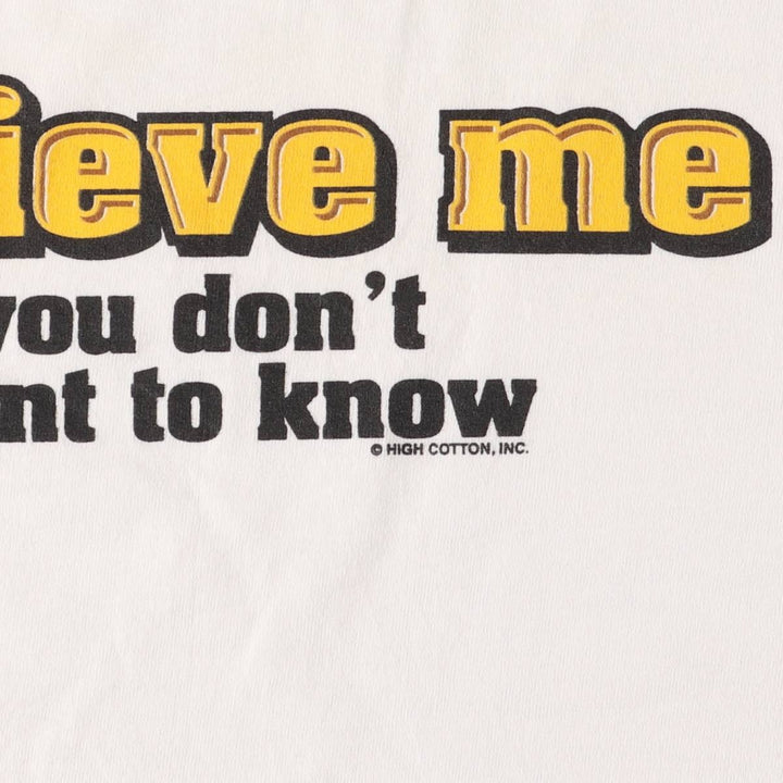 90'S All Sport Vintage Message Print T-Shirt, Made in USA, Men's Size L cotton white type Vintage Second Hand