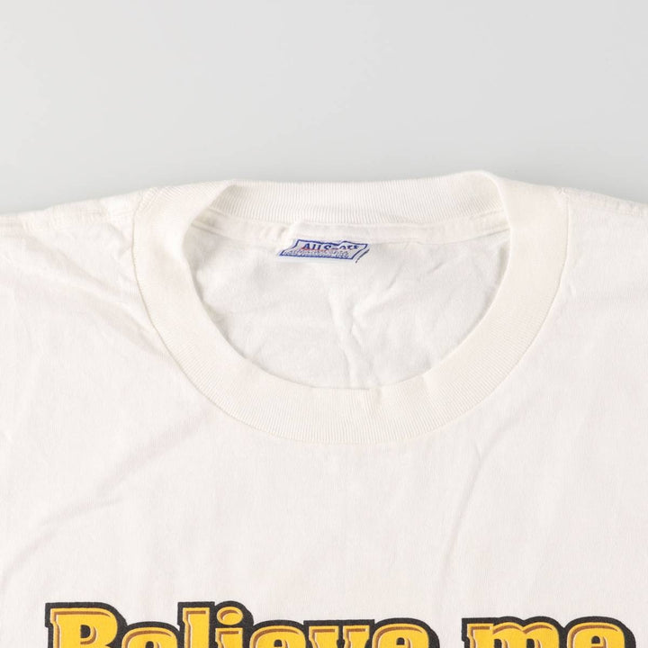 90'S All Sport Vintage Message Print T-Shirt, Made in USA, Men's Size L cotton white type Vintage Second Hand