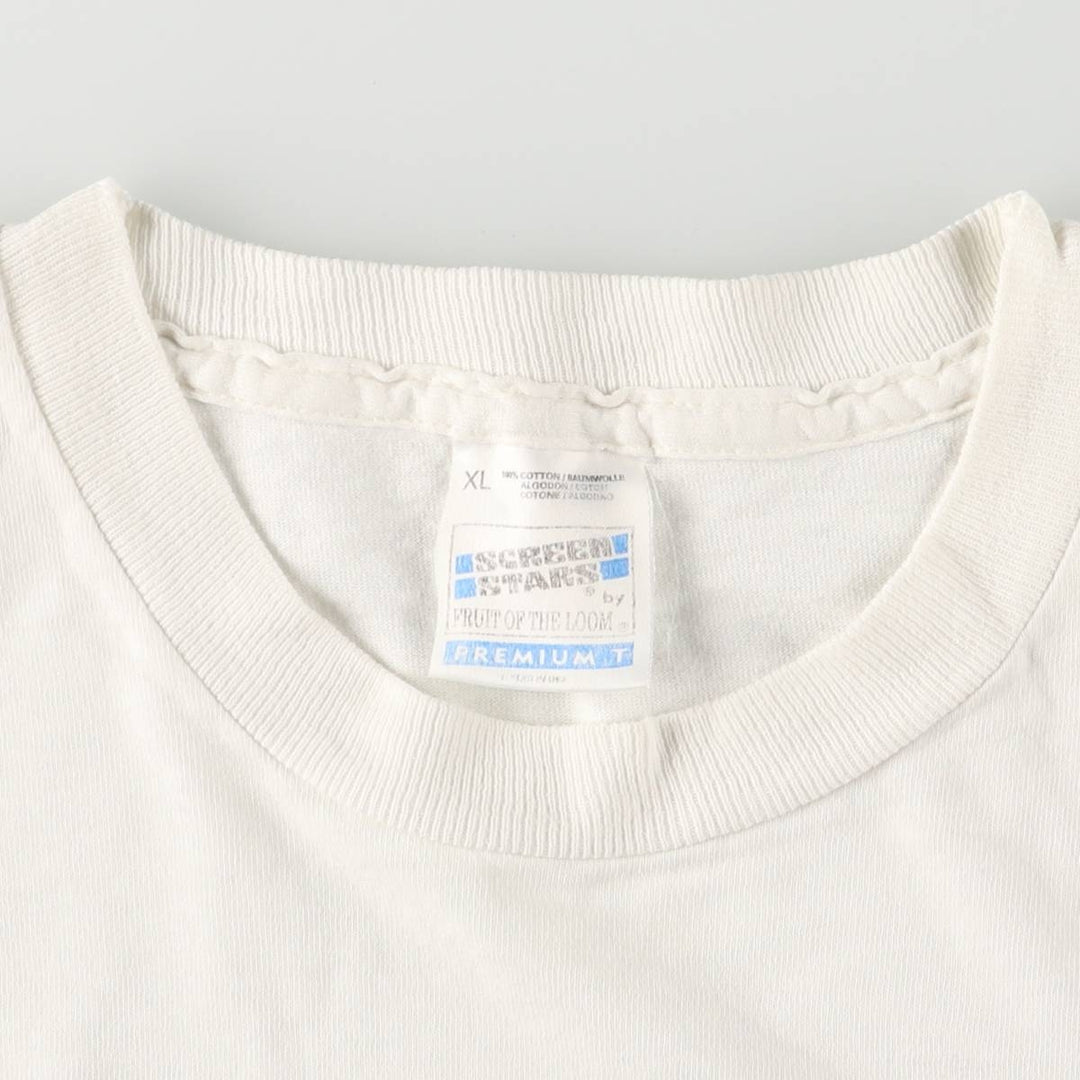 90'S Fruit of the Loom Screen Stars Premium T Printed T-shirt Men's XL Vintage cotton white type Vintage Second Hand