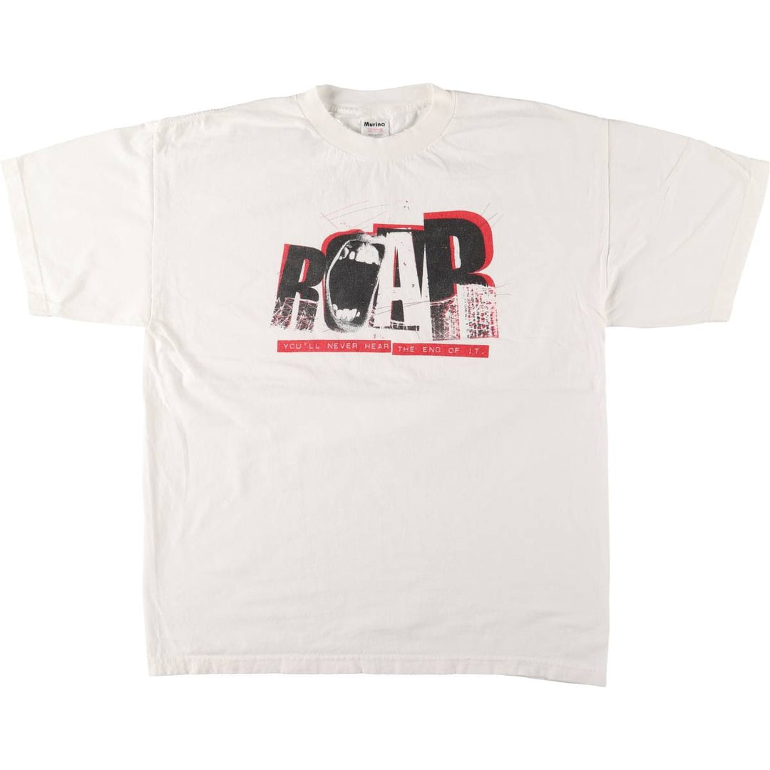 90'S MURINA message print T-shirt, made in USA, men's XL size, vintage cotton white type Vintage Second Hand