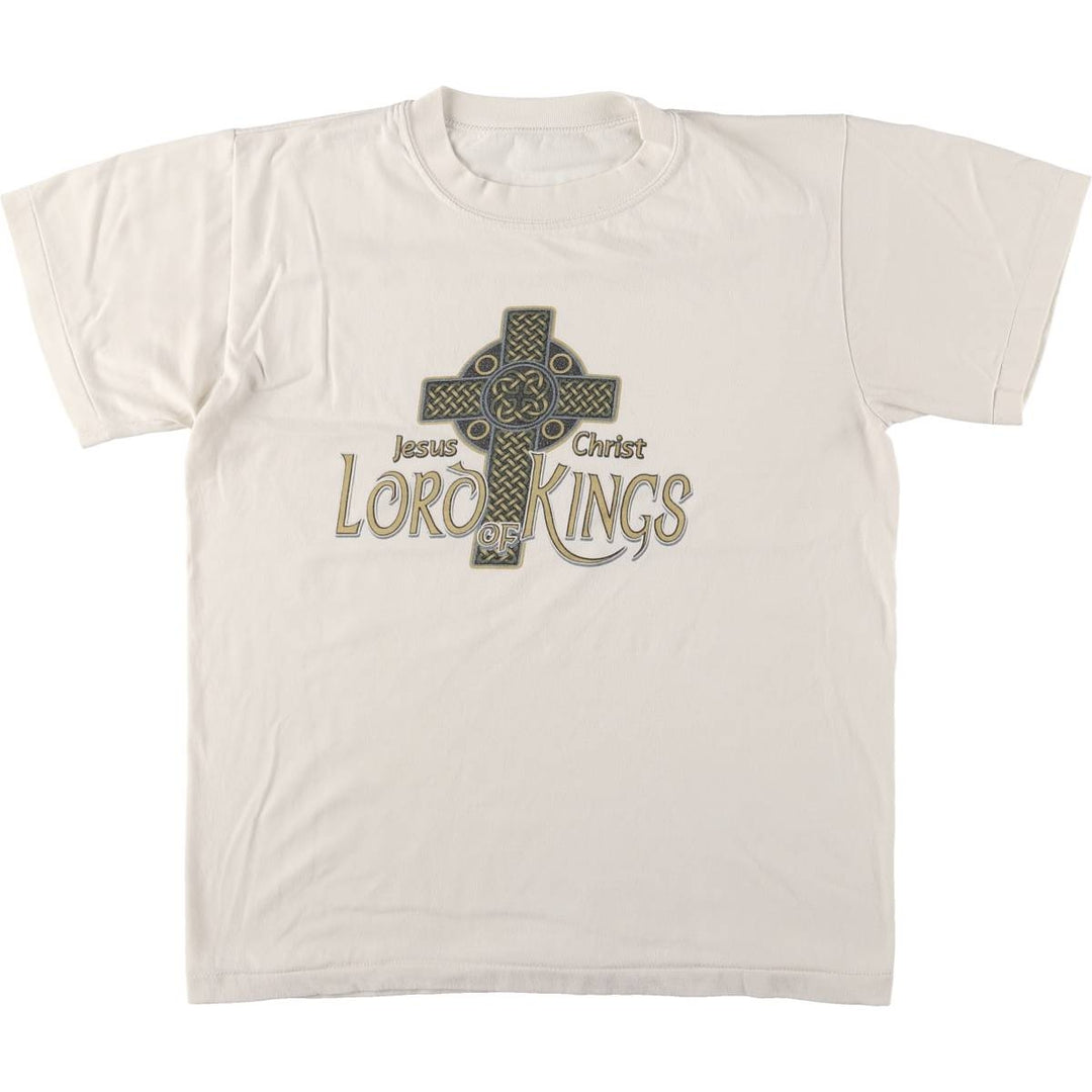 90'S JESUS CHRIST Jesus Christ Print T-shirt Men's M size Vintage unclear white type Vintage Second Hand