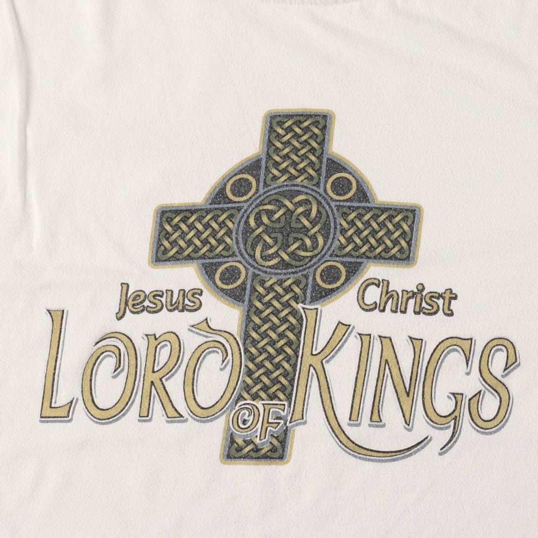 90'S JESUS CHRIST Jesus Christ Print T-shirt Men's M size Vintage unclear white type Vintage Second Hand