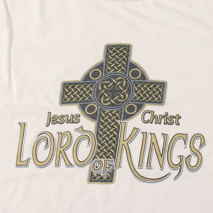 90'S JESUS CHRIST Jesus Christ Print T-shirt Men's M size Vintage unclear white type Vintage Second Hand