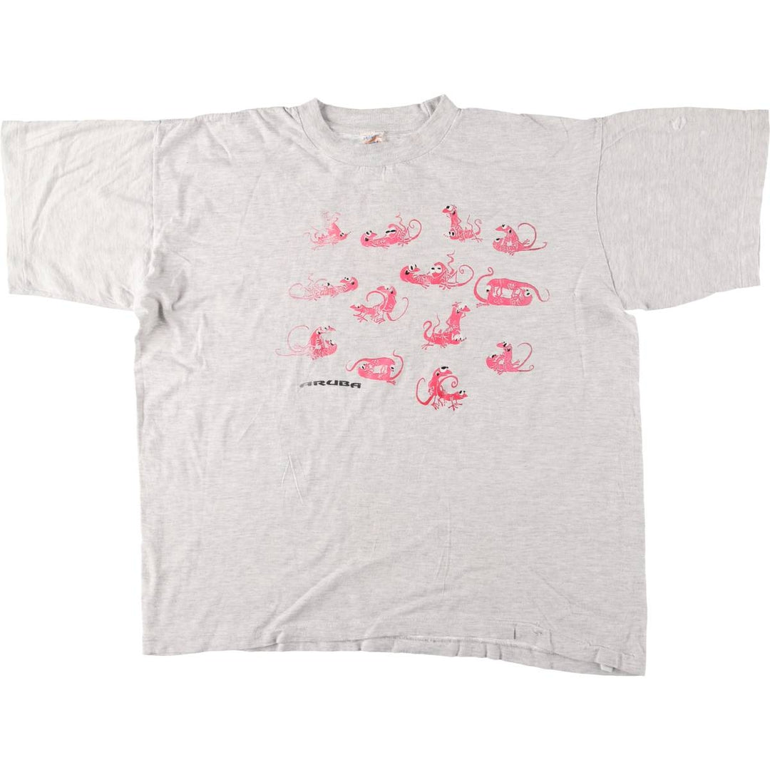 90'S AMERICAN'S BEST 48-hand erotic print T-shirt, men's XXL size, vintage cotton gray type Vintage Second Hand