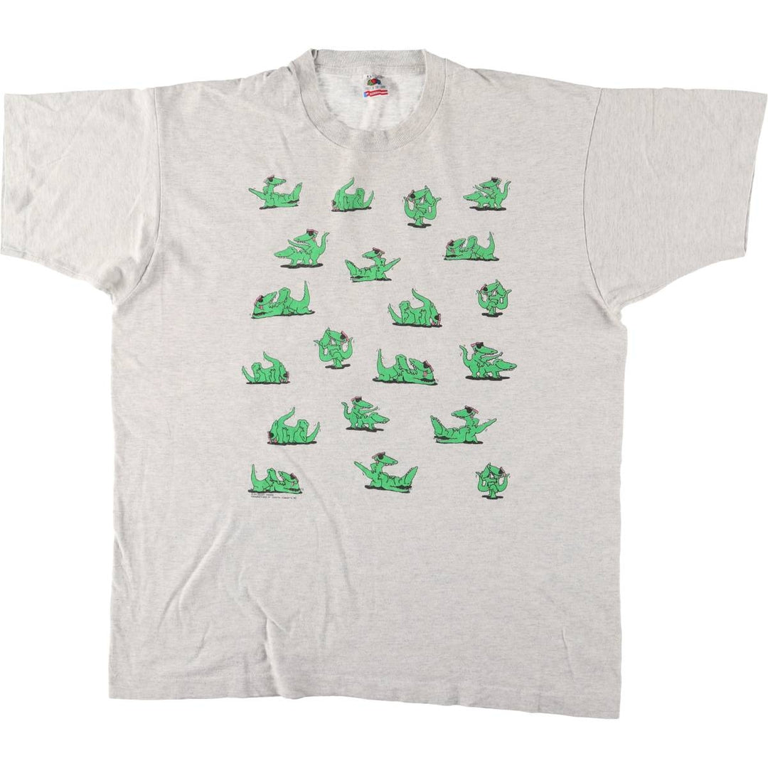 90'S Fruit of the Loom FRUIT OF THE LOOM Erotic T-shirt 48 Techniques Printed T-shirt Made in USA Men's XL Vintage cotton gray type Vintage Second Hand