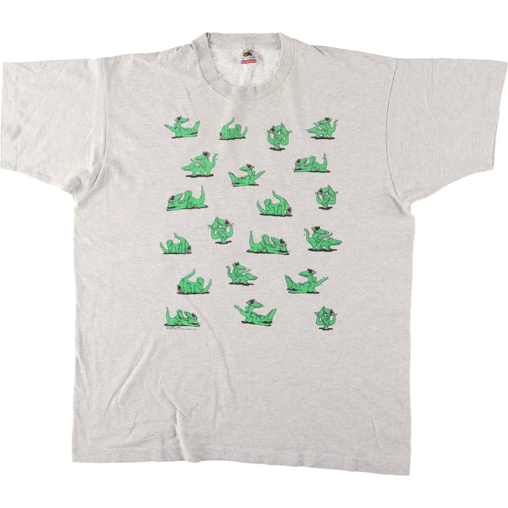 90'S Fruit of the Loom FRUIT OF THE LOOM Erotic T-shirt 48 Techniques Printed T-shirt Made in USA Men's XL Vintage cotton gray type Vintage Second Hand