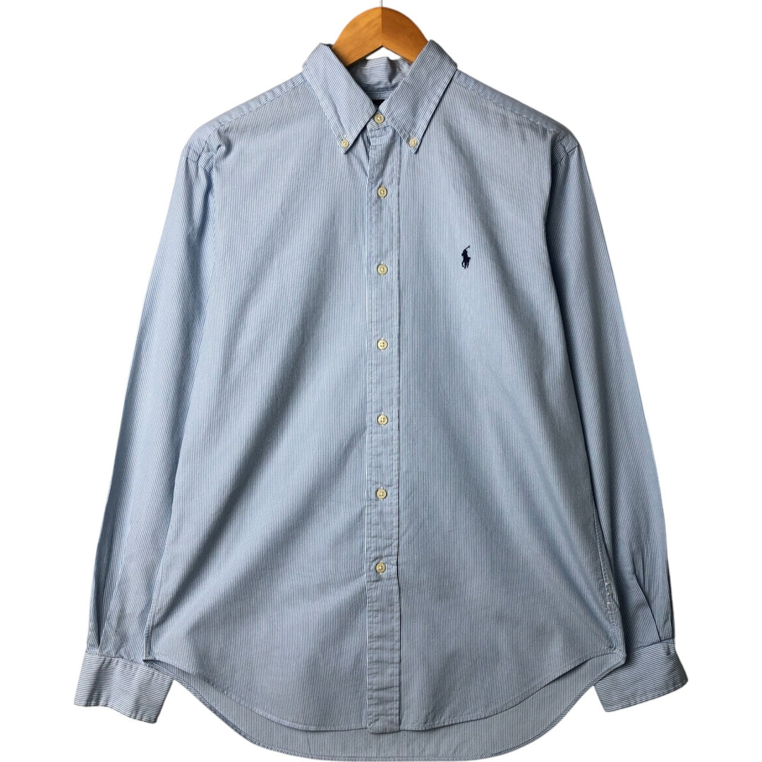 Ralph Lauren Classic Fit Long Sleeve Button Down Striped Shirt Men's M cotton Blue type light blue Vintage Second Hand