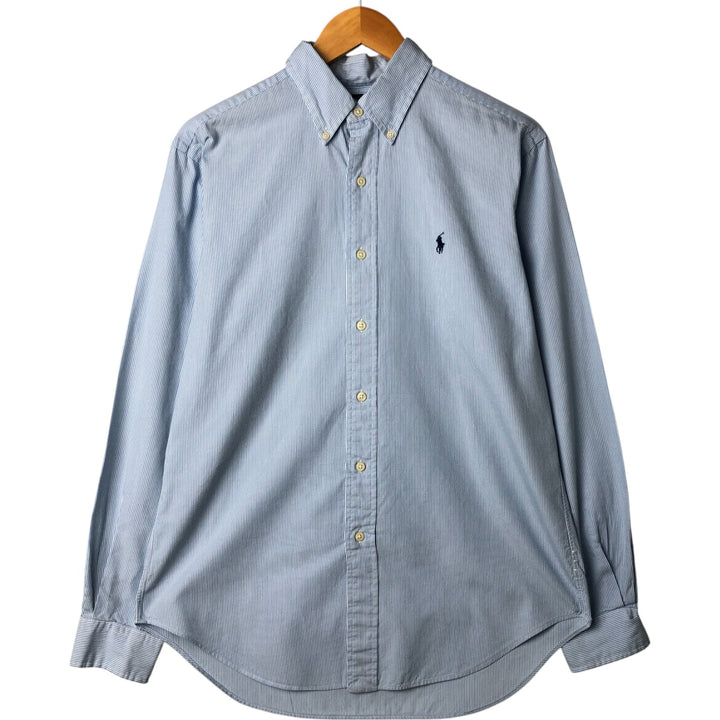 Ralph Lauren Classic Fit Long Sleeve Button Down Striped Shirt Men's M cotton Blue type light blue Vintage Second Hand
