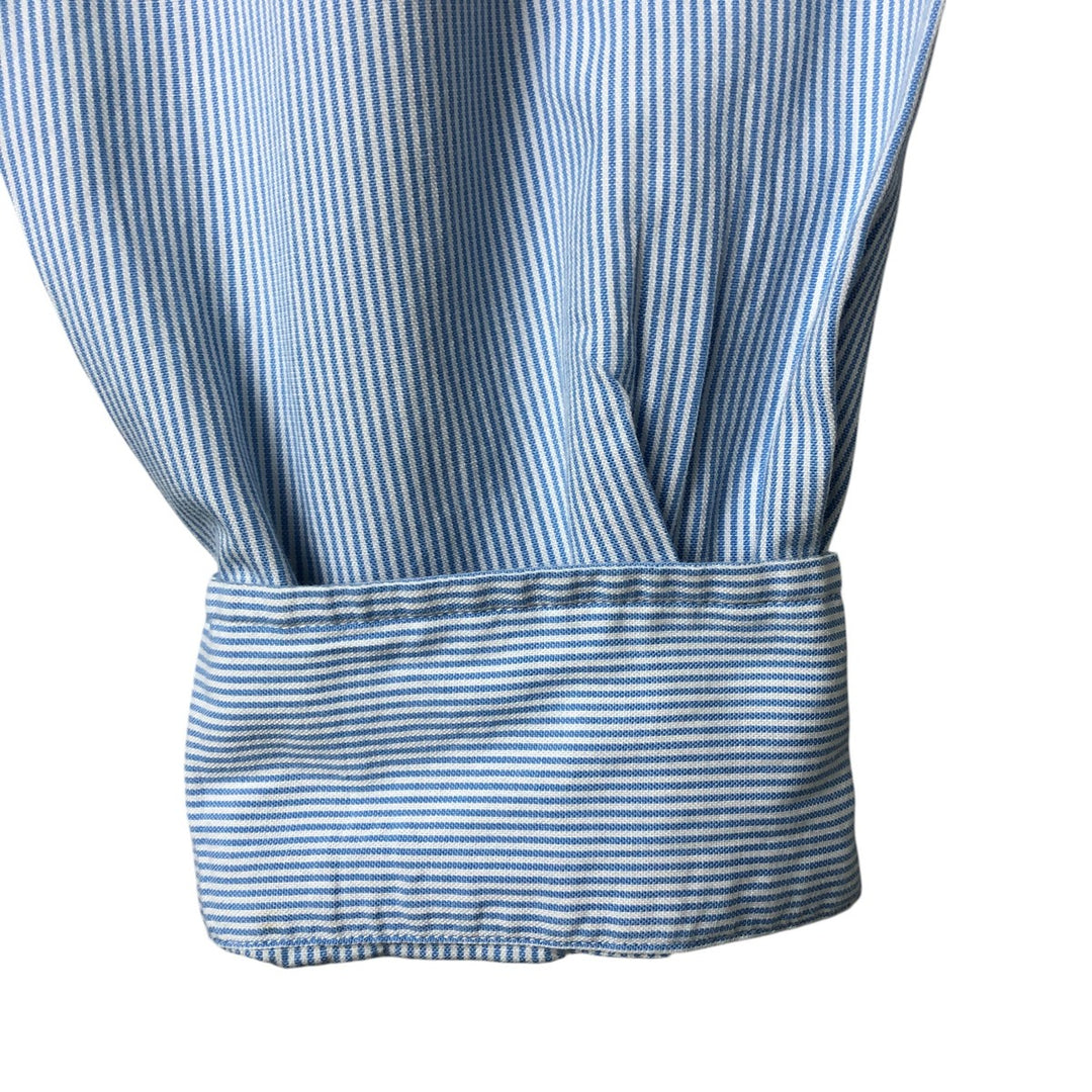 Ralph Lauren Classic Fit Long Sleeve Button Down Striped Shirt Men's M cotton Blue type light blue Vintage Second Hand