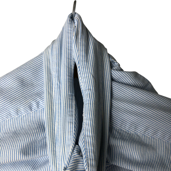 Ralph Lauren Classic Fit Long Sleeve Button Down Striped Shirt Men's M cotton Blue type light blue Vintage Second Hand