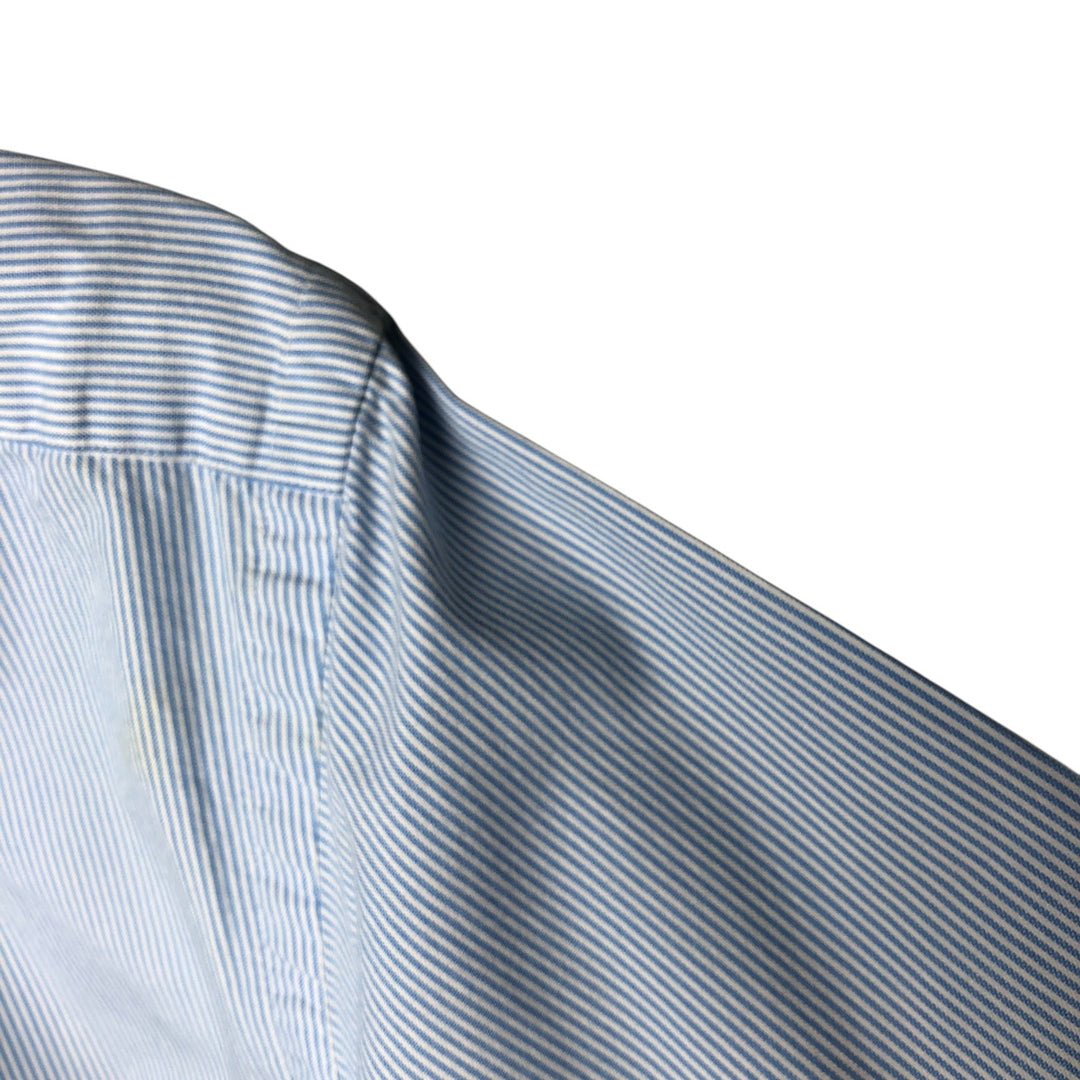 Ralph Lauren Classic Fit Long Sleeve Button Down Striped Shirt Men's M cotton Blue type light blue Vintage Second Hand