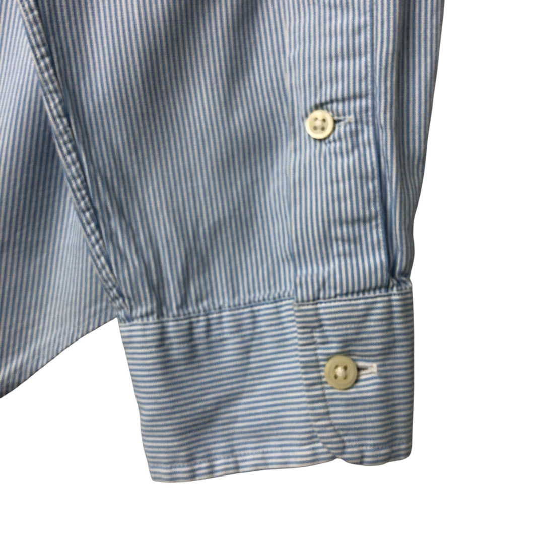 Ralph Lauren Classic Fit Long Sleeve Button Down Striped Shirt Men's M cotton Blue type light blue Vintage Second Hand