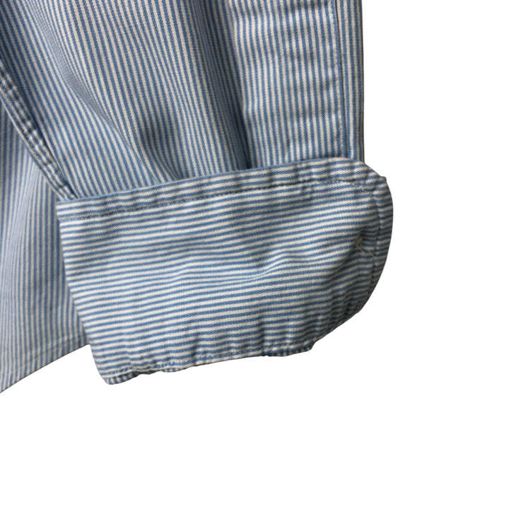 Ralph Lauren Classic Fit Long Sleeve Button Down Striped Shirt Men's M cotton Blue type light blue Vintage Second Hand