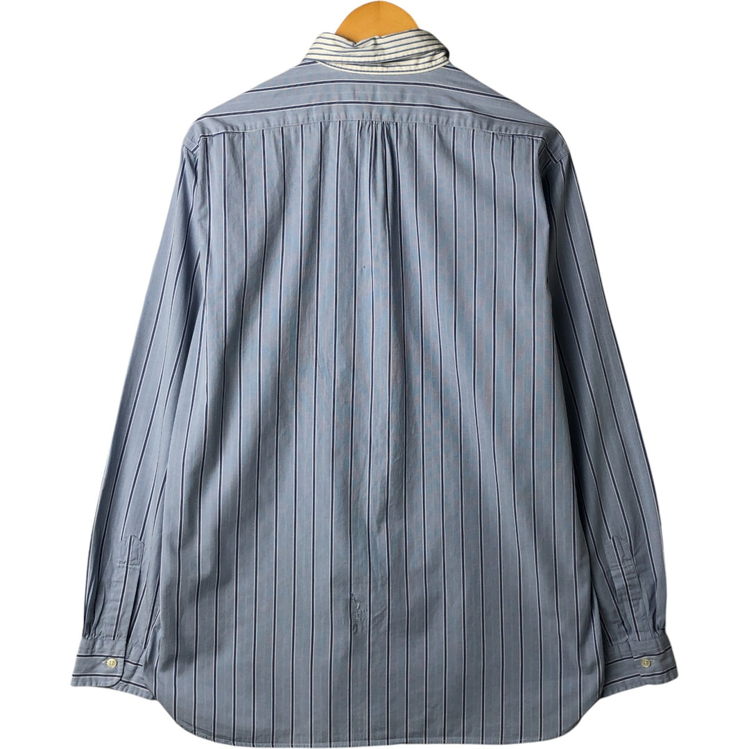 Ralph Lauren Polo by Ralph Lauren Long Sleeve Button-Down Striped Shirt, Men's Size L cotton Blue type light blue Vintage Second Hand